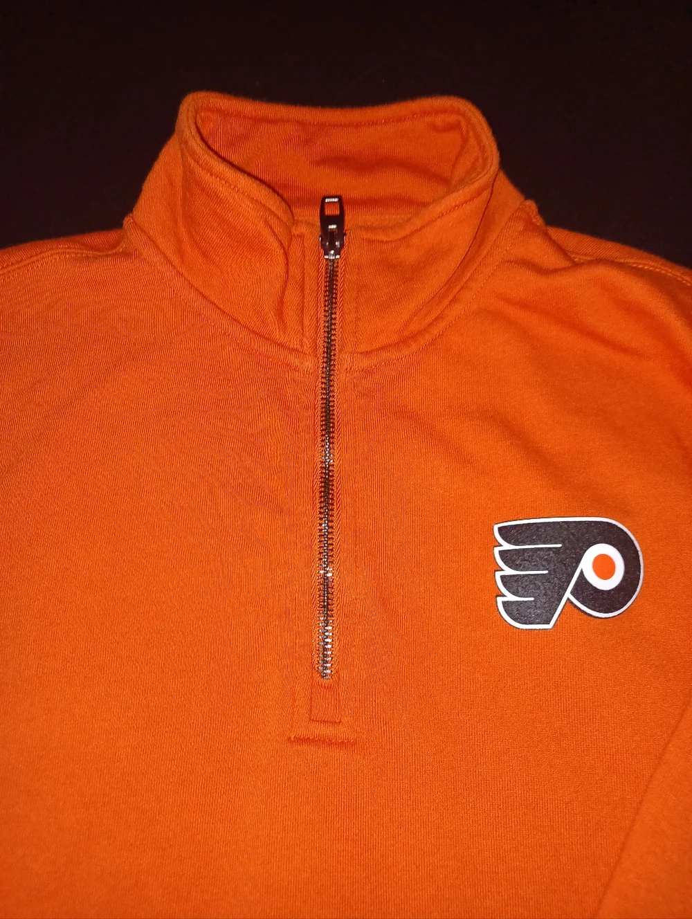 Philadelphia Flyers Orange Quarter Zip Pullover Size Medium Sportique Brand Med